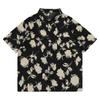 YPRS Men's Vintage Retro Floral Short Sleeve Shirt - Summer Hong Kong Style, Lightweight & Loose Fit