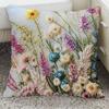 Funda de almohada de floración rica con adorno de flor tridimensional Funda de almohada Decoración de sofá para el hogar Funda de cojín Almohada de mesita de noche