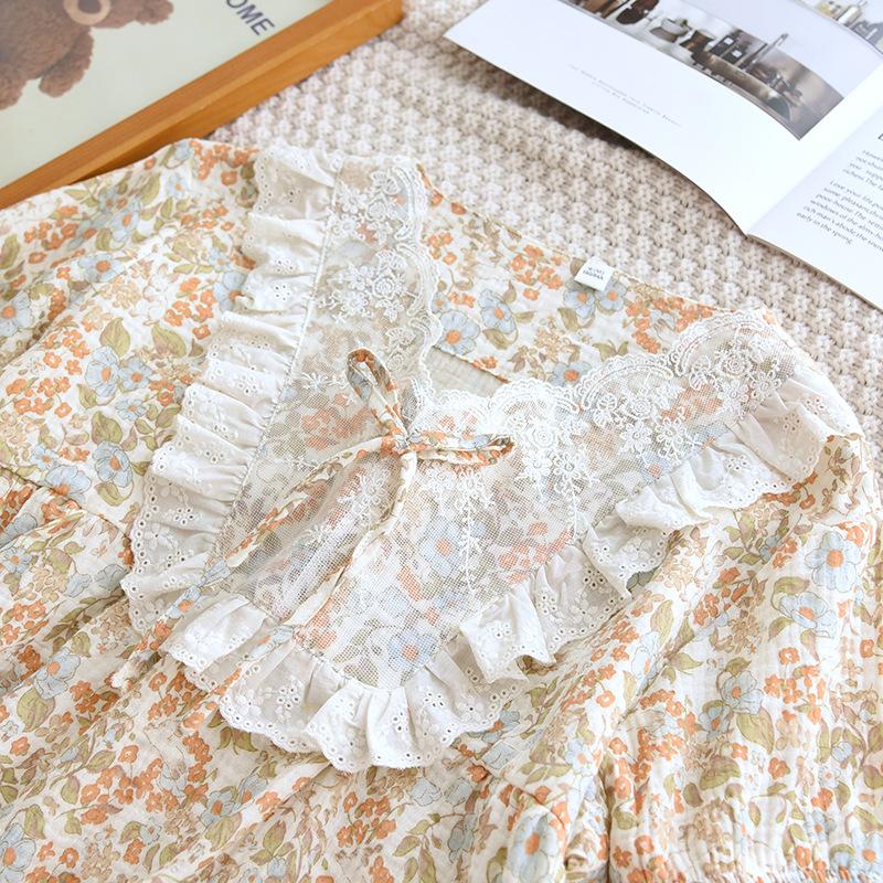 Latest Summer Women Pajama Set 100 Cotton V-Neck Short Sleeve Shorts Two Piece