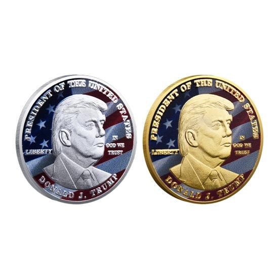 1/2Pcs Commemorative Coin Unique Exquisite Workmanship Trump Commemorative Coin for Home Decorations