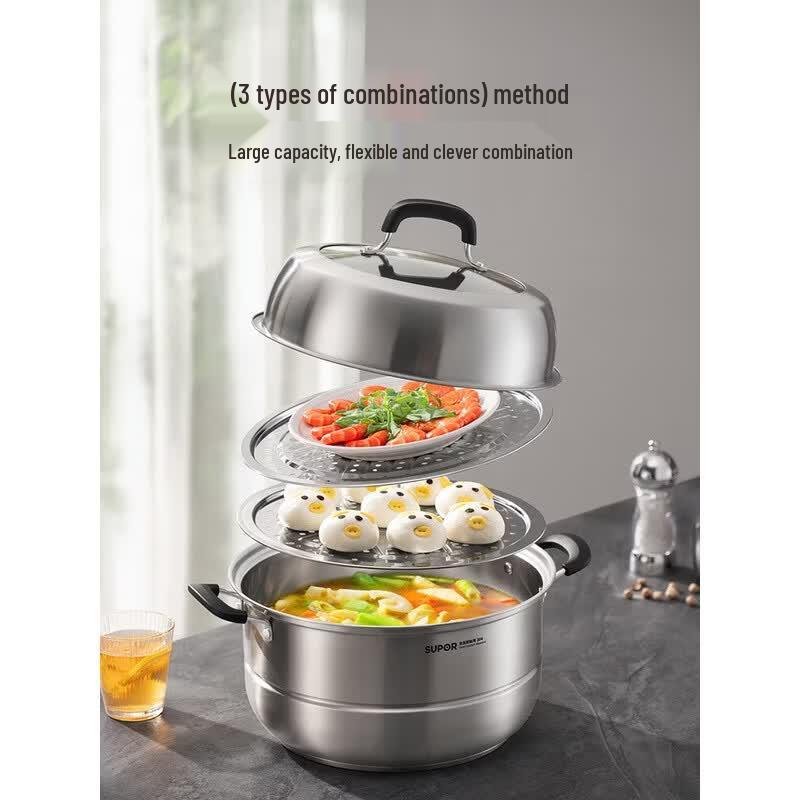 

Supor Multi-Function Stainless Steel Soup & Steamer Pot