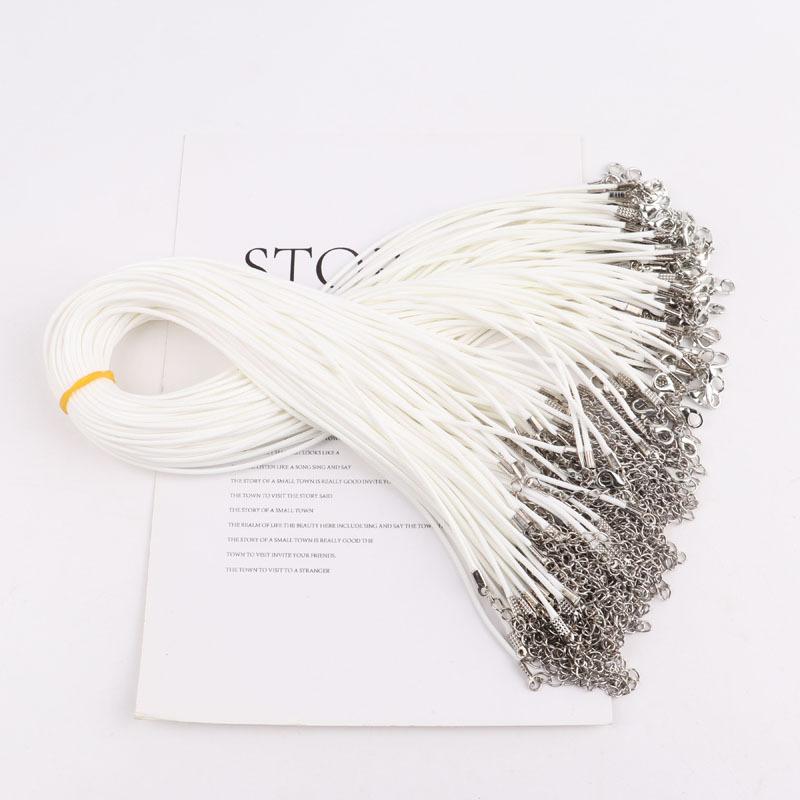 

100Pcs Waxed Cord With Clasp, DIY Colored Waxed Necklace Cord, 1.5mm Jewelry Pendant Making Waxed Bracelet Cord One Size