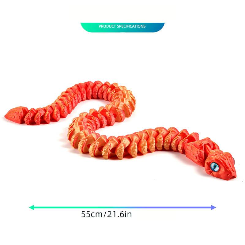 55cm Ultra Uzun 3D Baskılı Gırgır Yılan Model Ev Dekorasyonu Süs Ağız Gövde Eklemleri Hareketli Cadılar Bayramı Korkunç Yılan Oyuncak Hediyeler