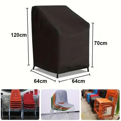 1/2pcs Patio Stacking Chair Covers Stacked Chair Dust Cover with Storage Bag Oxford Cloth Outdoor Garden Stacking Chair Covers