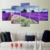 5 Pieces Canvas Wall Arts Poster Painting Flowers Field Nature Purple Wallpaper Home Decor Modular Picture Print Living Room Art