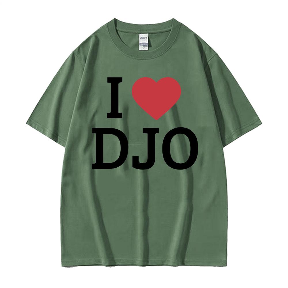I Heart DJO Graphic Print Tee Shirt Unisex Women Fashion Hip Hop Short Sleeve Tshirt Oversized Cozy 100 Cotton T Shirt Streetwear
