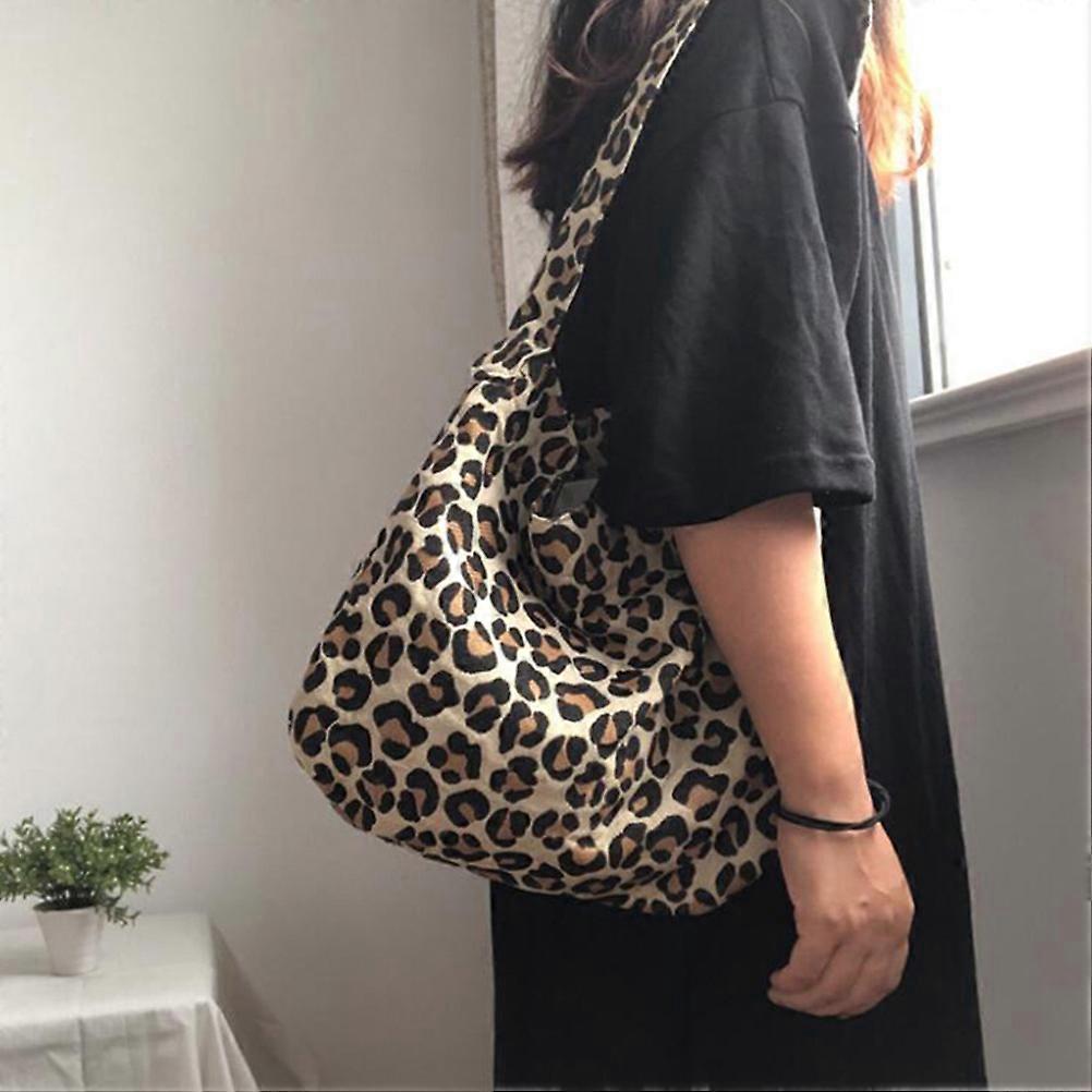 Chic Large Capacity Shoulder Bag Retro Leopard Printed Lady Handbag Armpit Bag
