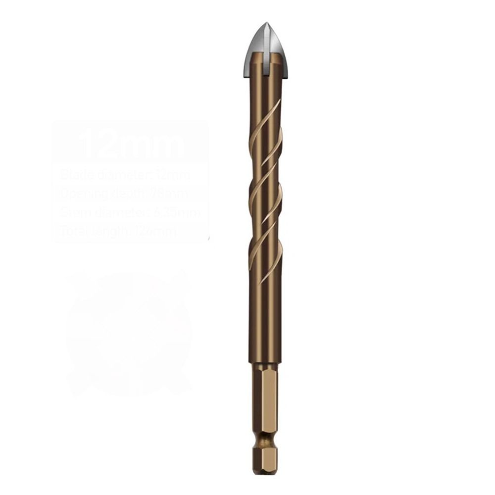 

High Hardness Cross Hex Tile Drill Bits Four edged Triangle Bit Eccentric Drill Tile 12mm