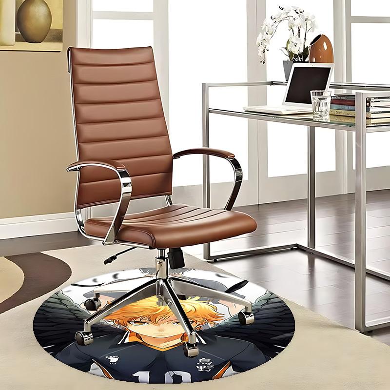 

1pc Haikyuu Kageyama Tetsurou Round Carpet - Anime Design Chair Mat, Non-Slip Rug for Office, Home Decor, Living Room 80cm