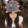 Soft Hair Curler Knitted Hat Thick Curly Hair Yarn Beanie Creative Pullover Cap  Outdoor