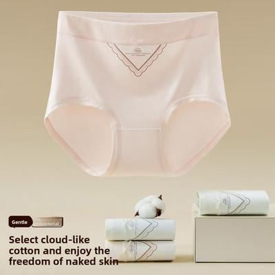 Women's Spring and Autumn Cotton 10A Antibacterial Breathable Hip Hip Mid Waist Briefs