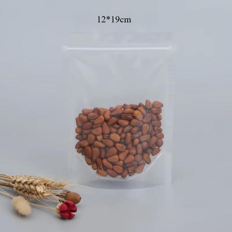 10PCS Transparent Plastic Ziplock Bag Standable Nut Grain Tea Leaf Moistureproof Waterproof Seal Bag Kitchen Storage Refill Bag