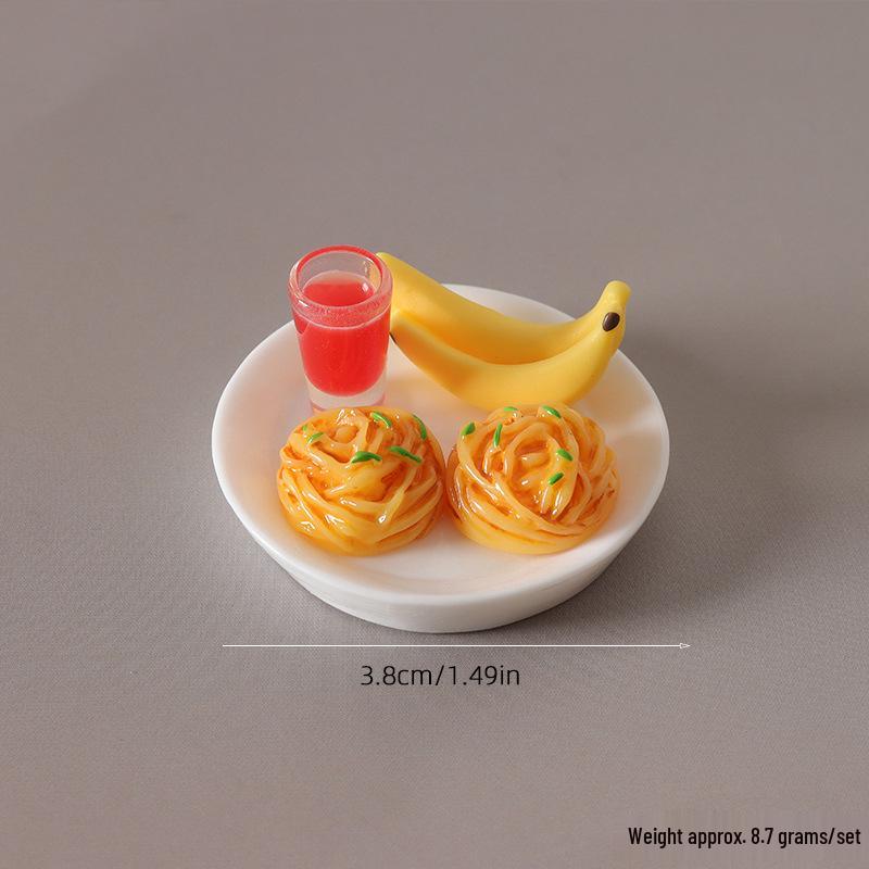 Cross-Border Miniature Dollhouse Snack Food & Tea Table Accessories