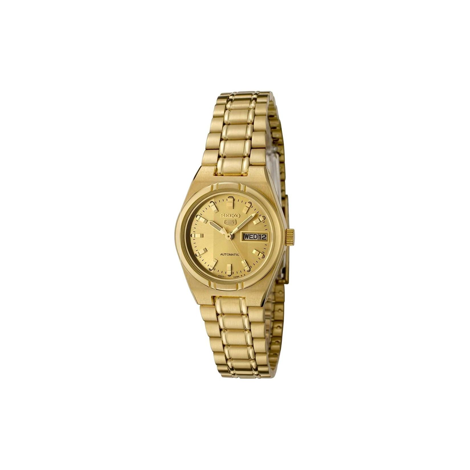 

Seiko 30 Meters Waterproof Automatic Mechanical Movement Stainless Steel Watch Women watches Gold SYM600K1 Gold Dial