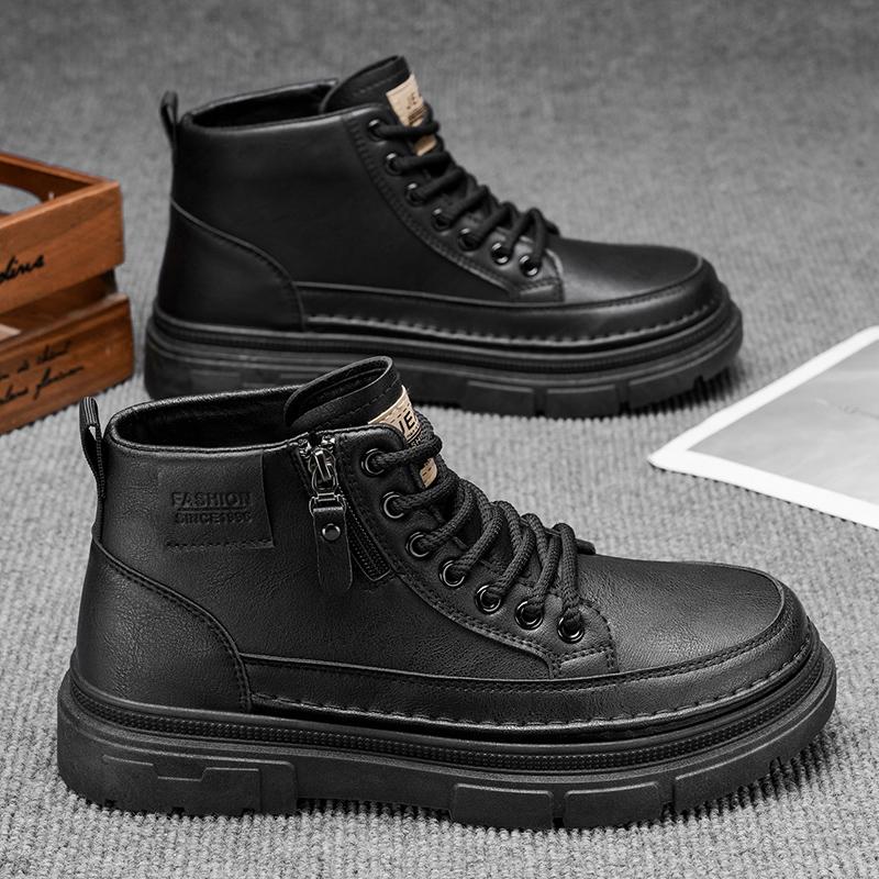 

Новые модные осенние и зимние мужские высокие ботинки martin для студентов, трендовые рабочие туфли на мягкой подошве для мальчиков, кроссовки Martin с защитой труда 39