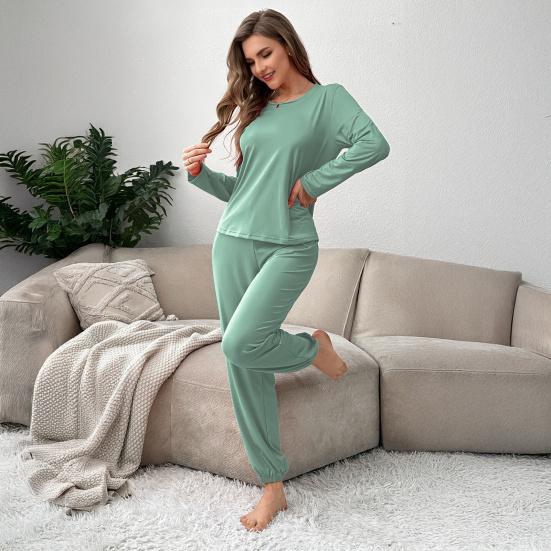 2 Piece Women's Pajama Set Long Sleeve Top with Jogger Pants Pjs Set Fall Loose Sleepwear Lounge Set