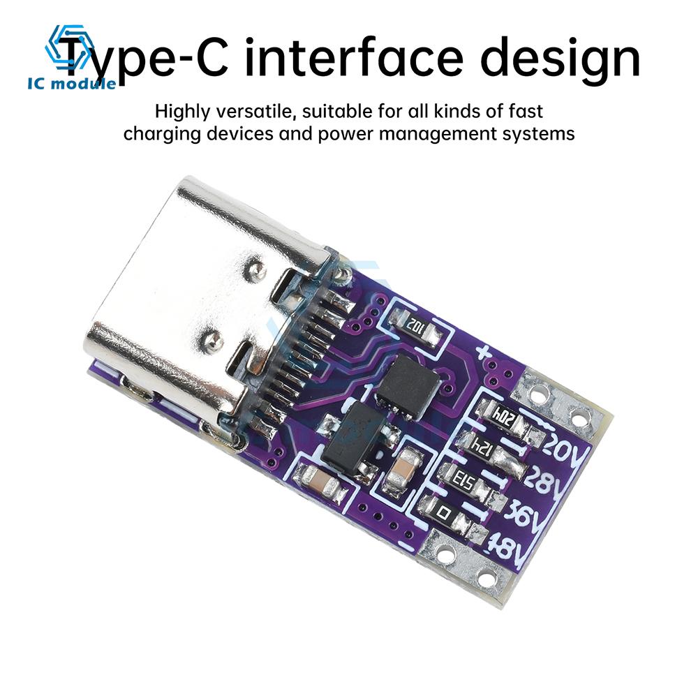 Type C PD3.1 PD3.0 QC3.0 Fast Charging Decoy Trigger 9V 12V 20V 28V 36V 48V DC Adjustable Voltage Power Module