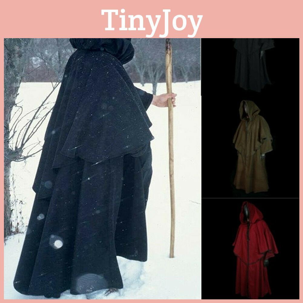 Stylish Black Cape Hood Robe Designed For Witch Wizard Fantasy And Cosplay Outfits