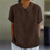 Loose Collar Short Sleeve Shirt for Women Loose Lapel Short sleeve Shirt Women