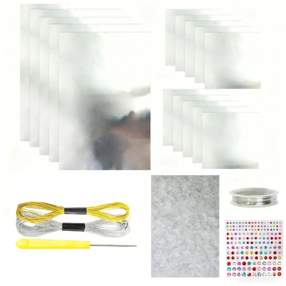 Handmade Foil Paper Craft Kit with Shimmer gold and silver Christmas Engraving Art Ornament Making Kit for Painting Engravi K8B0