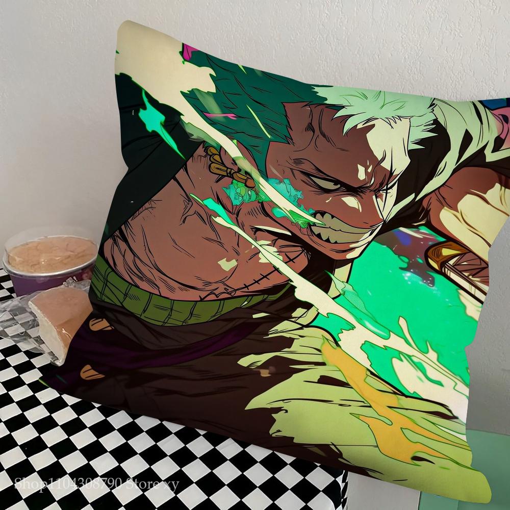 Roronoa Zoro Animation O-One P-Piece Pillow Case Square Pillow Bedroom Sofa Leisure Comfort CushionLiving Room Home Decoration