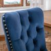 Nikki Collection High-end Tufted Solid Wood Contemporary Velvet Upholstered Dining Chair with Wood Legs Nailhead Trim 2-Pcs Set, Blue, DE2001BL