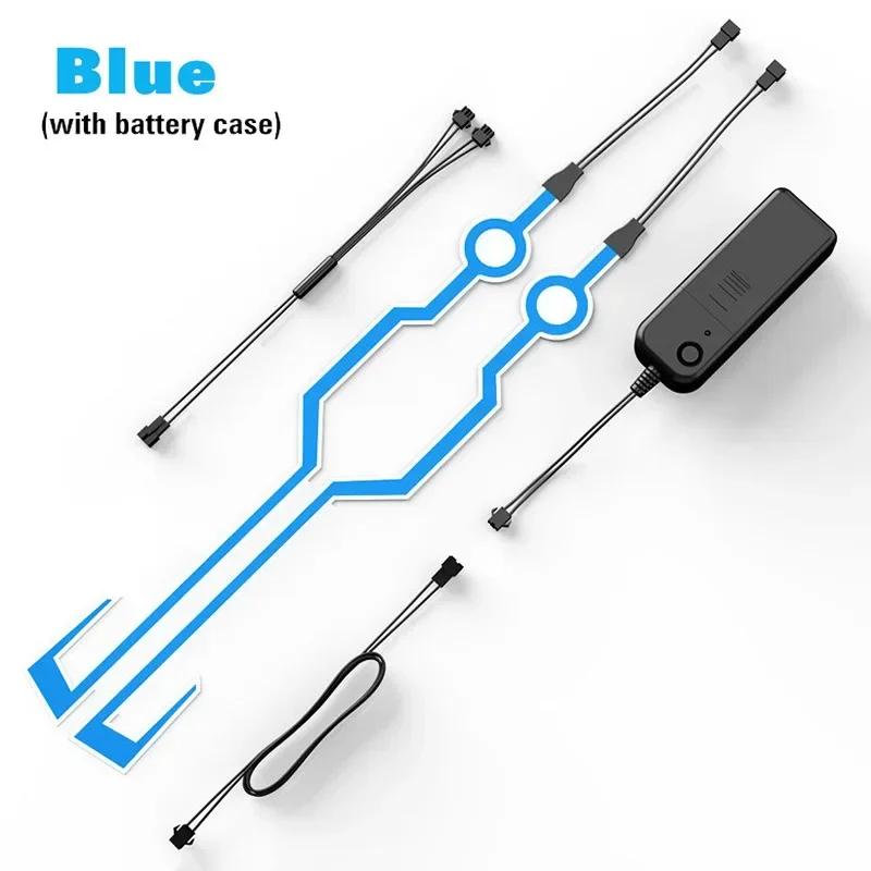 NEW 6 Colors Motorcycle Bike Helmet LED Cold Light Strip EL Sticker Waterproof Warning Lights Motorcycle Night Riding Accessorie