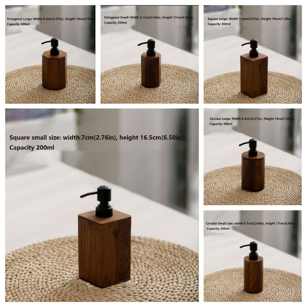 Press Type Shampoo Container Wood Shower Gel Bottle Hand Sanitizer Bottle Home