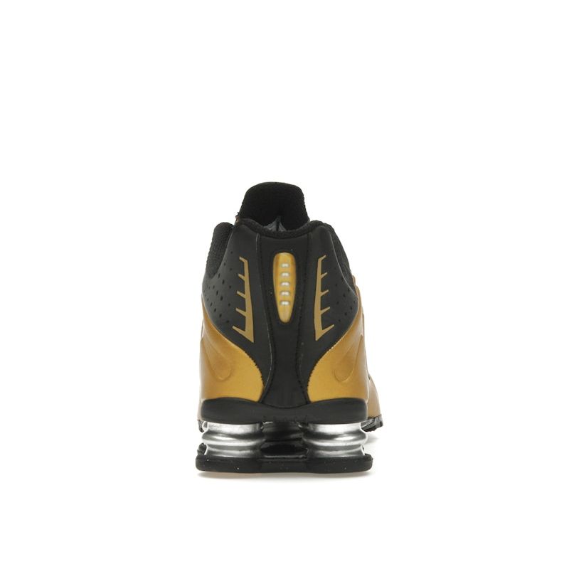 Nike  Shox R4 Black Metallic Gold Women Sneakers Metallic-Silver AR3565-005