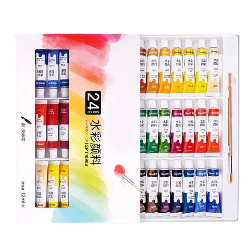 Gouache Paint Set Watercolor Tubes (0.17 Oz, 5 Ml) Rich Pigments Non Fading Washable Paints for Artist Hobby Painters