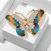Colorful Rhinestone Butterfly Brooches for Women Insect Brooch Metal Pins Casual Party Office Suit Coat Jewelry