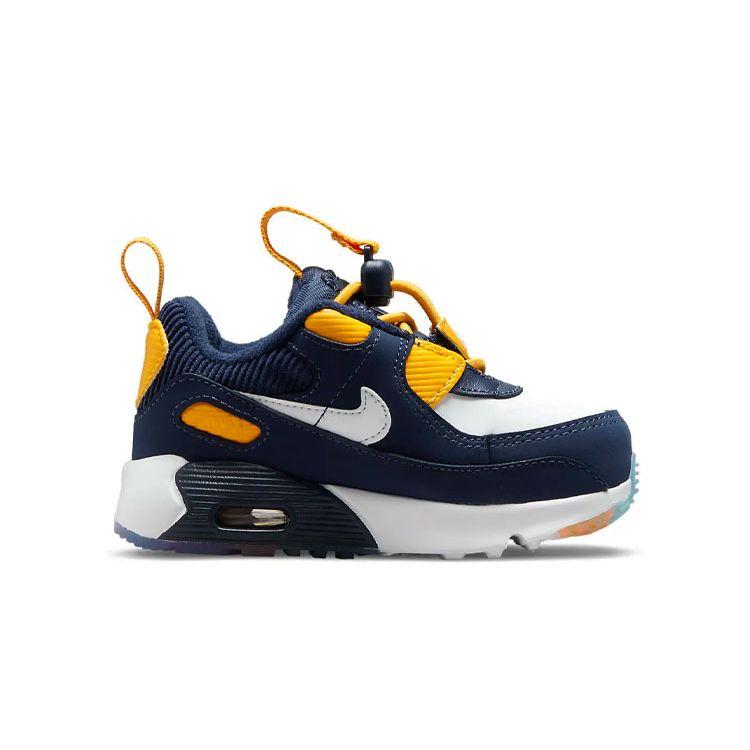 Nike Air Max 90 Toggle SE TD Midnight Navy University Gold Baby Sneakers Blue White DH9571-400