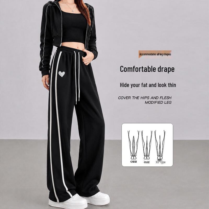 Langsha Women's High-Waisted Wide-Leg Casual Sweatpants