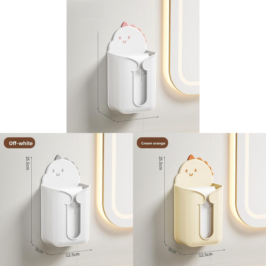 Modern Plastic Wallmounted Tissue Box With No Drilling For Bathroom And Living Room Storage