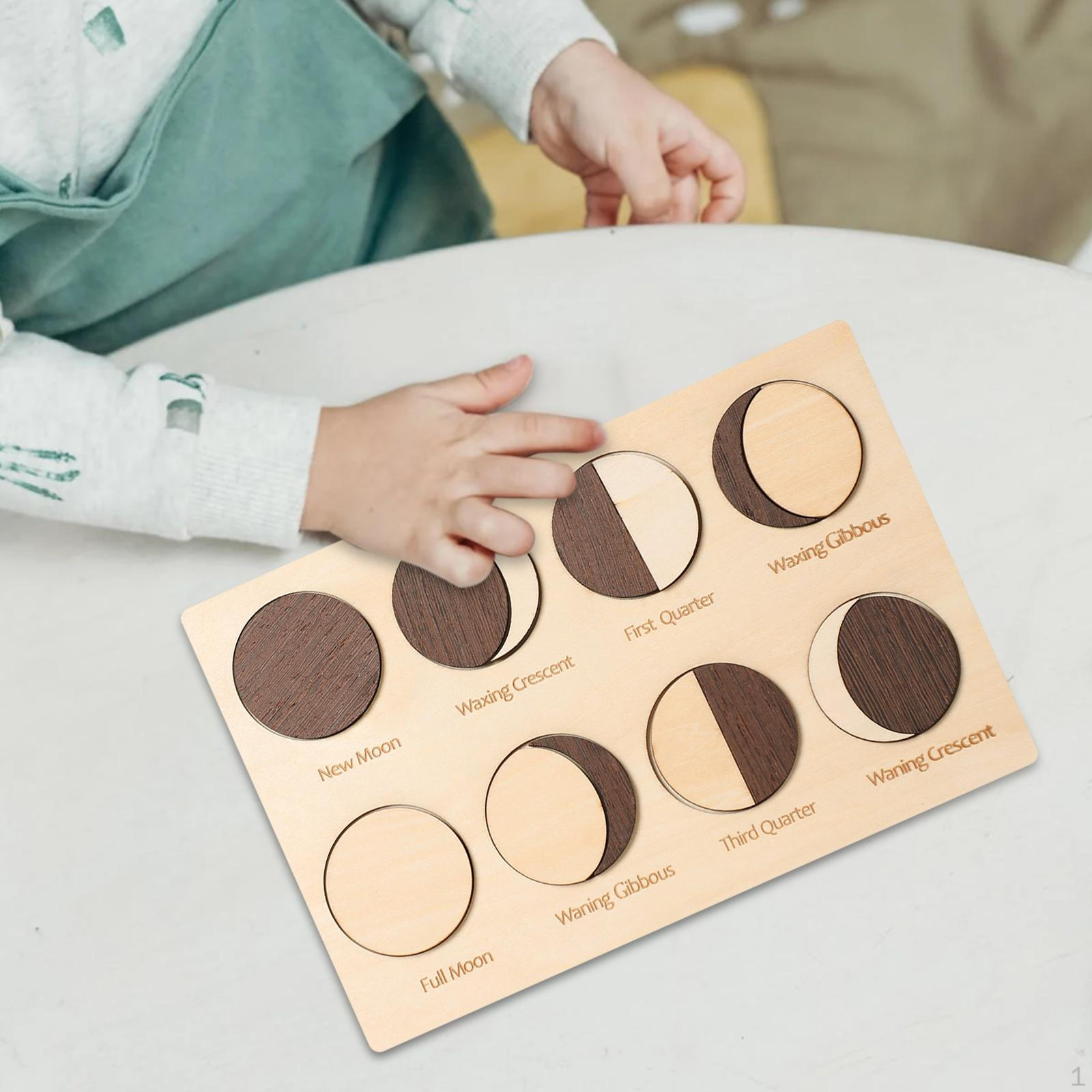 

Wooden Moon Phases Puzzle,Wooden Block Puzzle,Educational Gift,Preschool Toddler,Baby Early