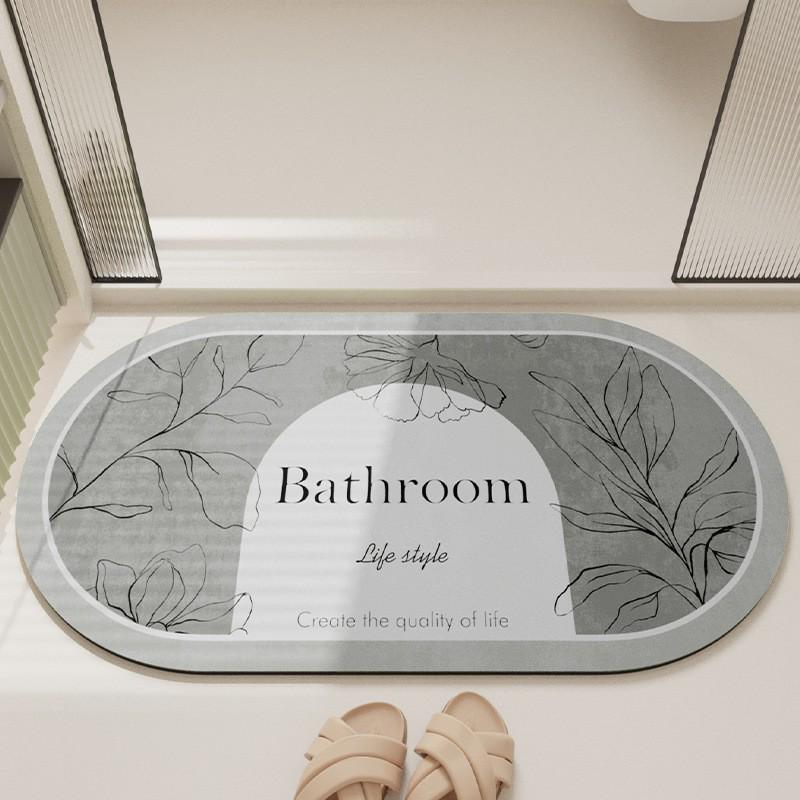 Soft Diatom Mud Quick-Dry Absorbent Bathroom Mat - Non-Slip Foot Pad for Doorways and Toilets