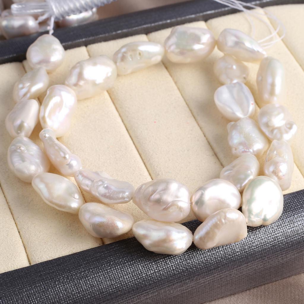 1String, White Natural Freshwater Pearls, Irregular Baroque Pearl Beads for Jewelry Making DIY, Unique Birthday Party Wedding Crafts, 36cm
