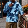 Men's Vintage Corduroy Printed Quarter-Zip Pullover with Stand Collar and Pocket, Long Sleeve Casual Top