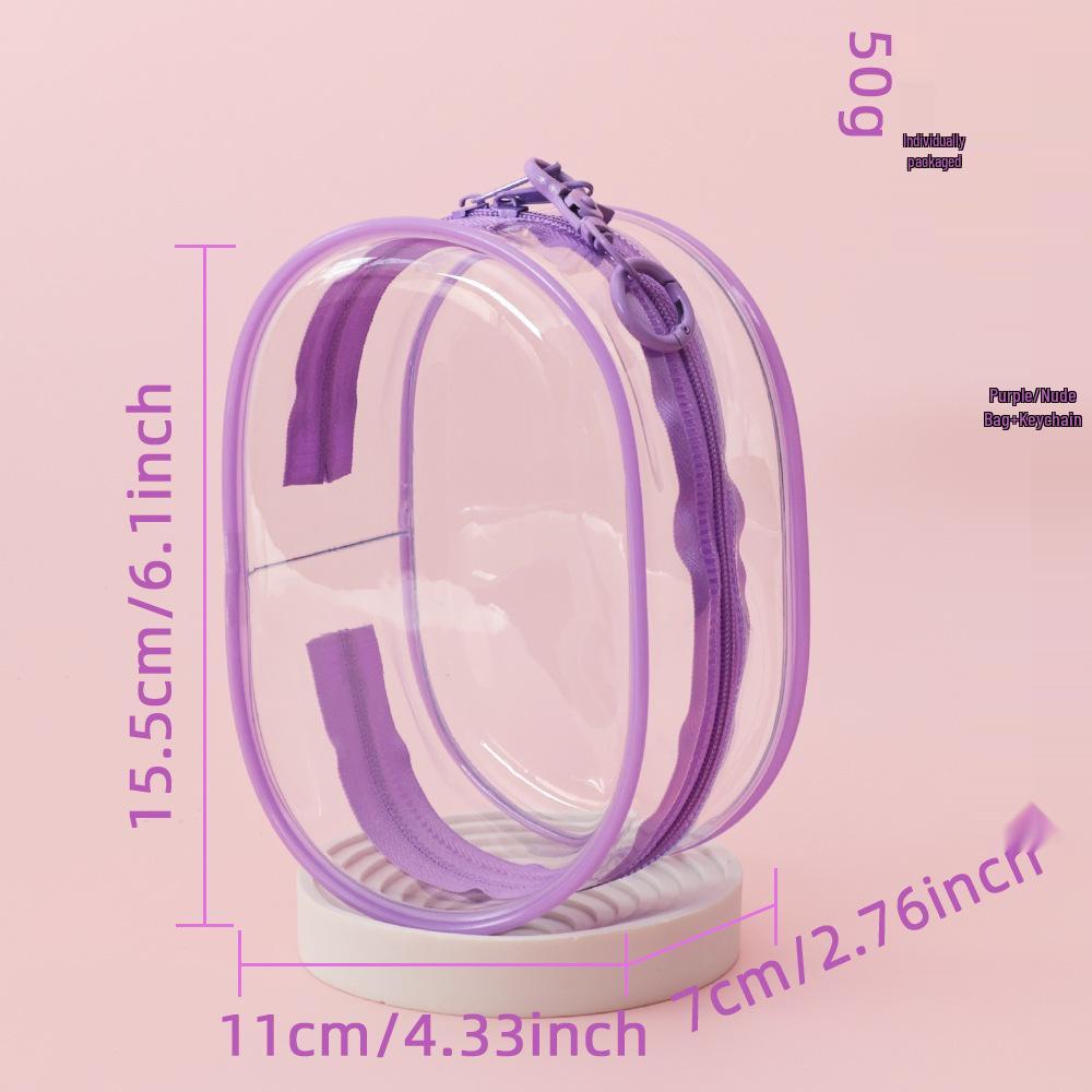 15CM Double Zipper Ita Bag: Durable Transparent Cotton Carrier for Doll Figurines