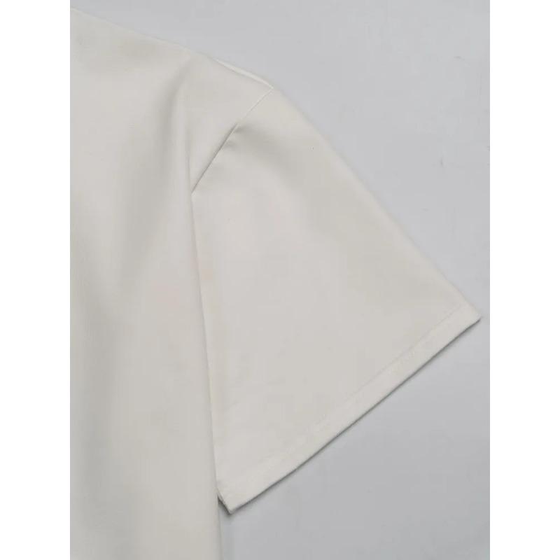 Sommer Rundhals Locker Baumwoll-T-Shirts Basic Einfarbig Vielseitig Kurzarm Herren-T-Shirts