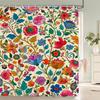 Watercolor Flowers Floral Shower Curtains Pastoral Spring Greenery Plants Home Decor for Bathroom Polyester Fabric Bath Curtain