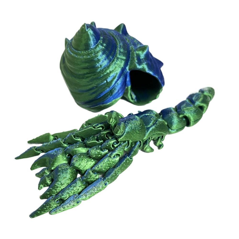 Removable 3D Printed Hermit Crab Conch Shell 3D Articulated Crab Toys  Fish Tank