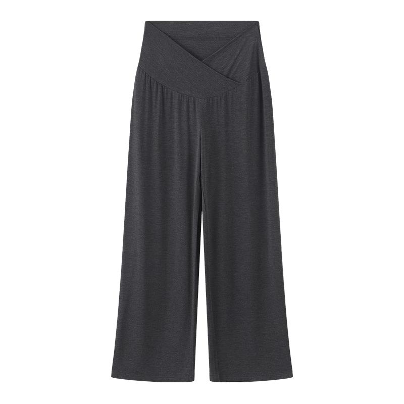 Miduoli Summer Bamboo Ice Silk Maternity Wide-Leg Pants XL