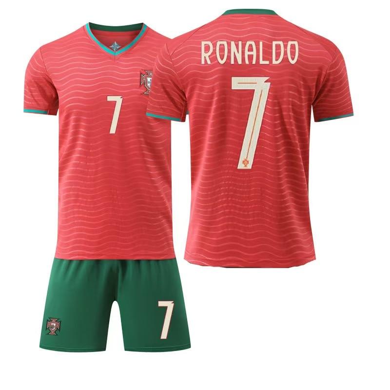 Dětské fotbalové vybavení 2526 Sezóna Portugalsko Domácí 7 Ronaldo Dres Červená Fotbalová souprava