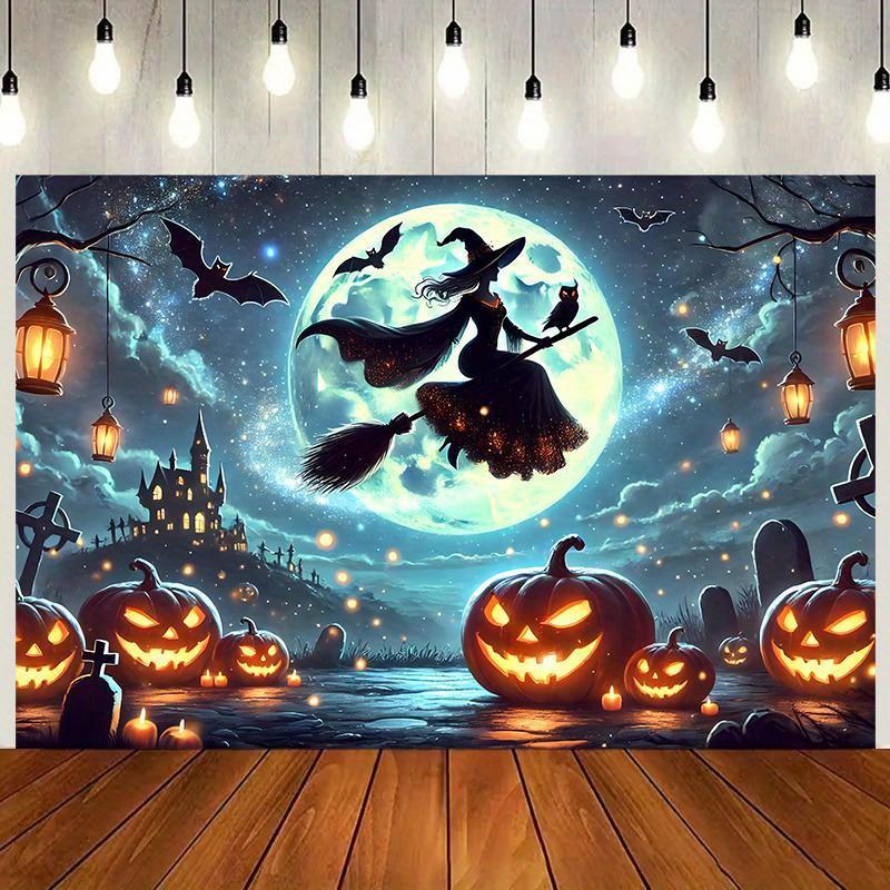 1 piece, a vibrant polyester background fabric for the Halloween night sky, weddings, birthdays, Christmas, and Thanksgiving