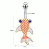AOEDEJ 14G 1PC Shell Belly Piercing Ring Crystal Starfish Navel Ring Pearl Body Piercing Jewelry Summer Women Shell Belly Ring