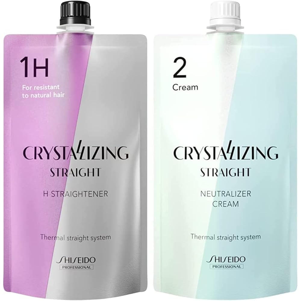 

Shiseido Crystallizing Straight H Straightener (1st Agent for Healthy to Low-Damage Hair) + 2nd Agent Cream Set