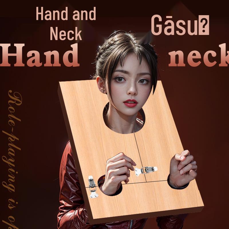 Long Love SM Wooden Gag & Handcuffs: Retro Erotic Bondage Restraints & Foot Cuffs