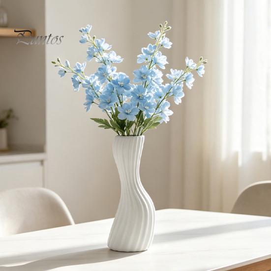 Unique Relief Pattern Vase Minimalist Twisted Vase, Modern Ribbed Flower Decorative Container, Creative Stylish Entrance Hall Decor Floral Arrangement