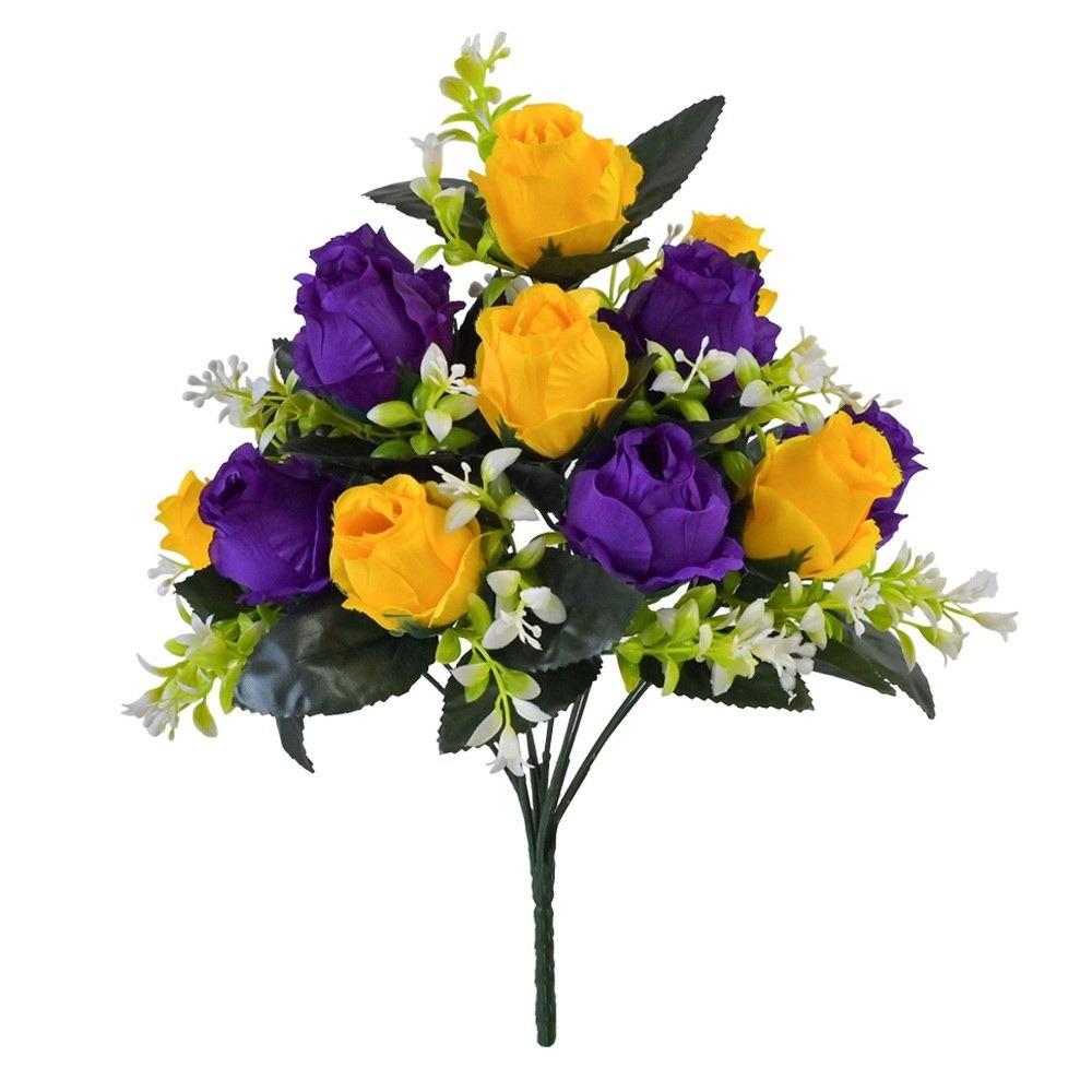 

Gifts 12 Heads Artificial Rose Bouquet DIY Home Decor simulation Roses Two Colors Plastic Rose Flowers